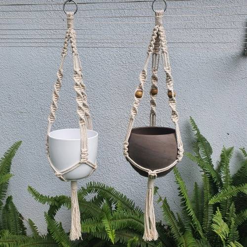 Macrame chunky plant hanger. Height is 800mm